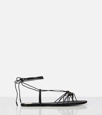 Babylone Cassandre leather sandals | Saint Laurent