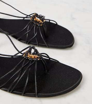 Babylone Cassandre leather sandals | Saint Laurent