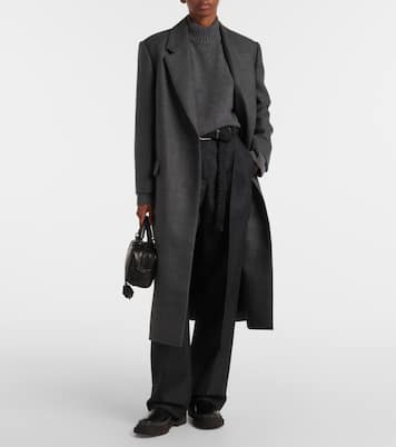 Weite High-Rise-Hose aus Wolle | Brunello Cucinelli