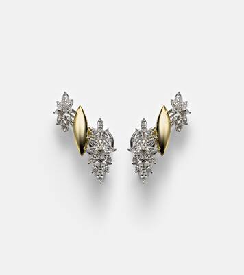 Boucles d'oreilles Golden Strada en or jaune et blanc 18 ct, diamants | Yeprem