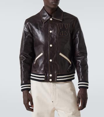 Prince leather varsity jacket | Wales Bonner
