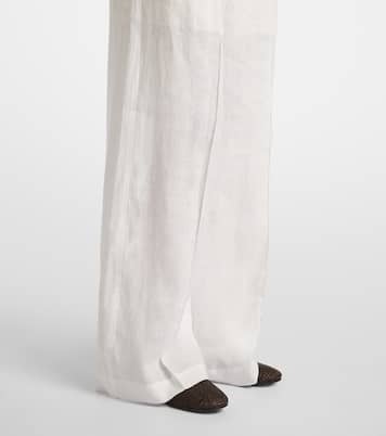 Linen wide-leg pants | Brunello Cucinelli