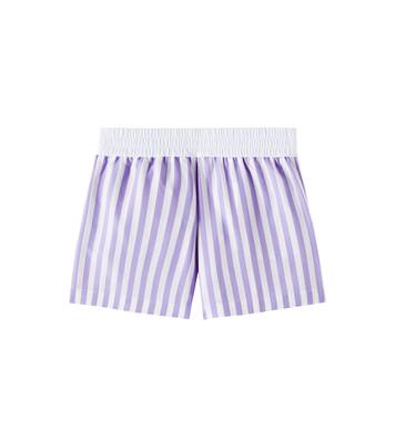 Striped cotton and silk Bermuda shorts | Brunello Cucinelli Kids