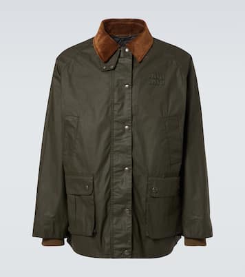 Corduroy-trimmed poplin field jacket | Miu Miu