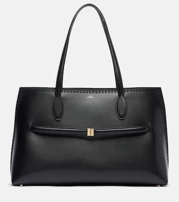 Lounge embroidered leather tote bag | Toteme