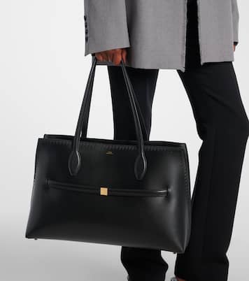 Lounge embroidered leather tote bag | Toteme