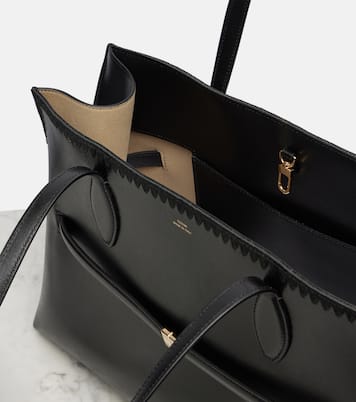 Lounge embroidered leather tote bag | Toteme