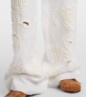 Pantalon ample Beauty brodé en lin | Dorothee Schumacher