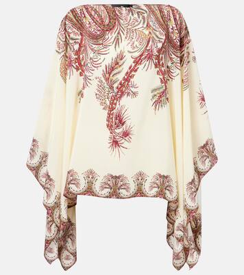Poncho imprimé en crêpe de soie | Etro