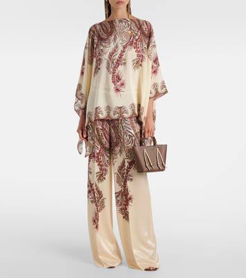 Poncho imprimé en crêpe de soie | Etro