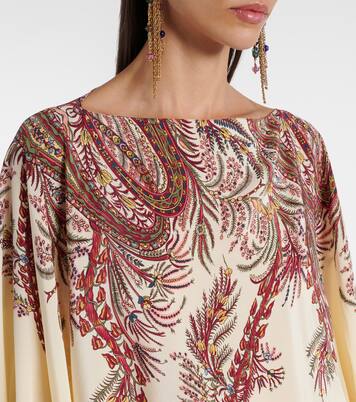 Poncho imprimé en crêpe de soie | Etro