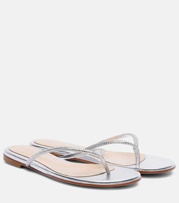 India metallic leather thong sandals | Gianvito Rossi