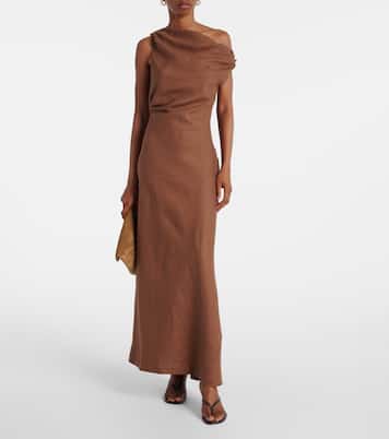 Abito lungo asimmetrico Suis in lino  | Faithfull