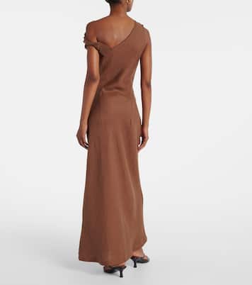 Abito lungo asimmetrico Suis in lino  | Faithfull