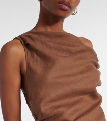 Abito lungo asimmetrico Suis in lino  | Faithfull