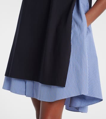 Abito corto in cotone a righe | Sacai