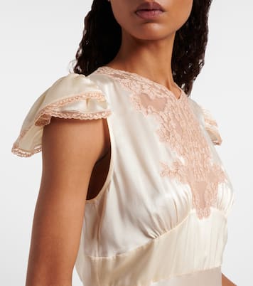 Maxikleid aus Seidensatin mit Spitze | Chloé