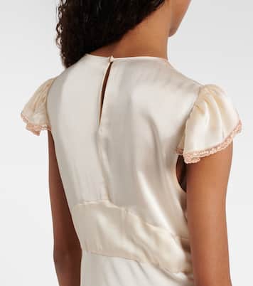 Maxikleid aus Seidensatin mit Spitze | Chloé