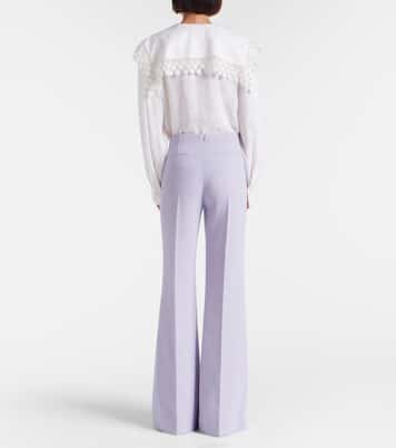 High-rise virgin wool wide-leg pants | Chloé