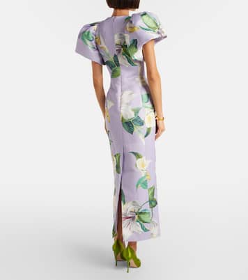 Vestido largo Lucinda floral con mangas abullonadas | Leo Lin