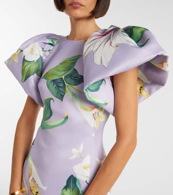 Vestido largo Lucinda floral con mangas abullonadas | Leo Lin