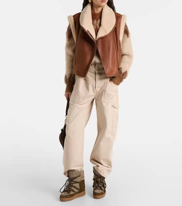 Weste Alime aus Leder mit Shearling | Isabel Marant