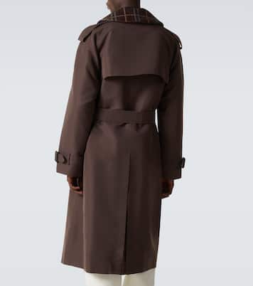 Burberry Check silk and cotton trench coat | Burberry