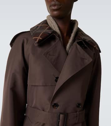 Burberry Check silk and cotton trench coat | Burberry