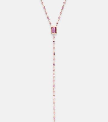 Halskette Y aus 18kt Roségold mit Saphiren | Shay Jewelry