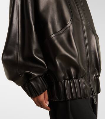 Sigi shearling-trimmed leather jacket | Khaite