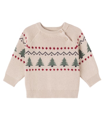 Baby Pullover Balou aus Baumwoll-Jacquard | Wheat