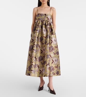 Citron floral midi dress | Alémais