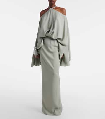 Robe longue Cyclades en crêpe cady à ornements | Taller Marmo