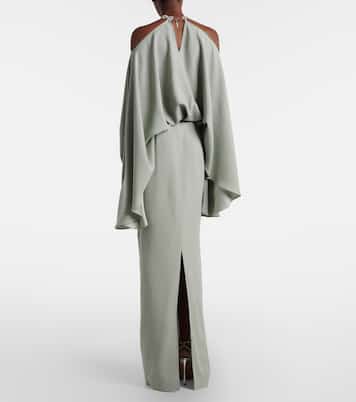 Robe longue Cyclades en crêpe cady à ornements | Taller Marmo
