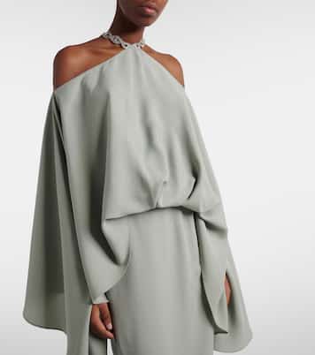 Robe longue Cyclades en crêpe cady à ornements | Taller Marmo