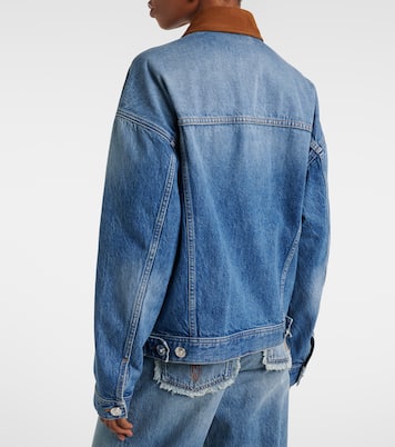 Trucker suede-trimmed denim jacket | Versace
