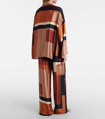 Jensen printed satin palazzo pants | Faithfull