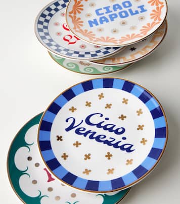 Set of 6 porcelain plates | Bitossi