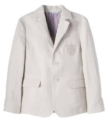Blazer brodé en lin | Dolce&Gabbana Kids