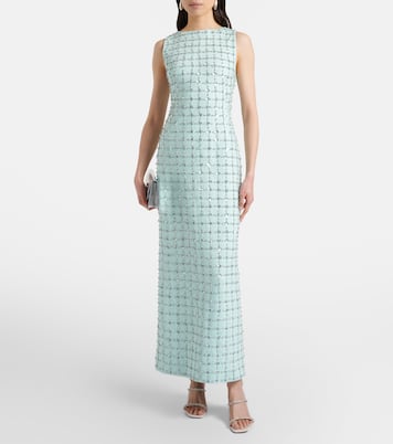 Sandalen Gilda 70 aus Satin mit Kristallen | Amina Muaddi