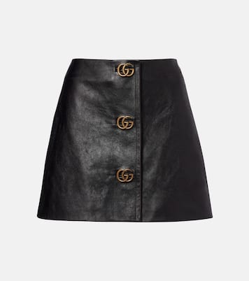 Minifalda de piel con GG | Gucci