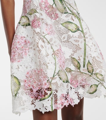 Abito corto in pizzo con ricamo | Oscar de la Renta