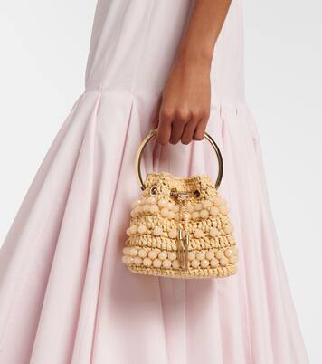Sac seau Bon Bon Small en raphia | Jimmy Choo