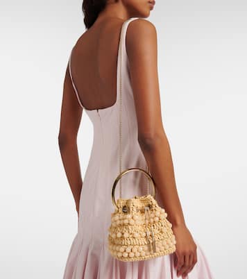 Sac seau Bon Bon Small en raphia | Jimmy Choo