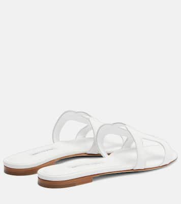Grellanuflat leather slides | Manolo Blahnik