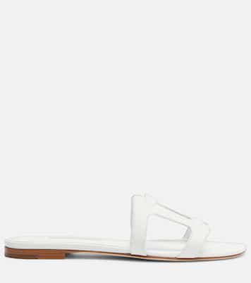 Grellanuflat leather slides | Manolo Blahnik