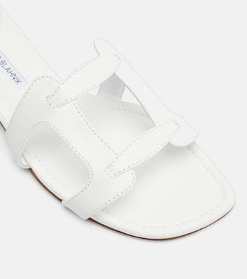 Grellanuflat leather slides | Manolo Blahnik