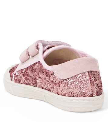 Sneakers mit Pailletten und Veloursleder | PèPè