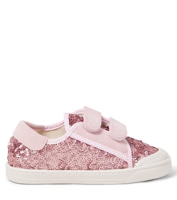 Sneakers mit Pailletten und Veloursleder | PèPè