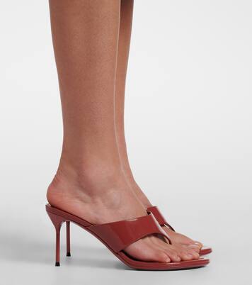Lidia patent leather thong sandals | Paris Texas